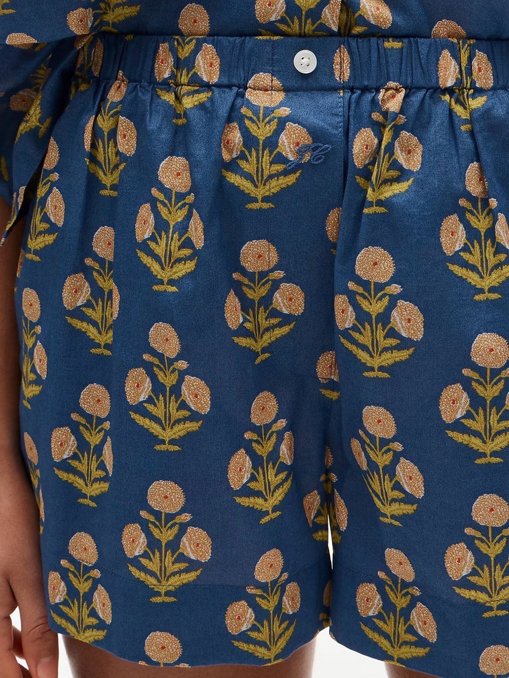 J. Crew Pajama short set in marigold block print Medium - Picture 2 of 3